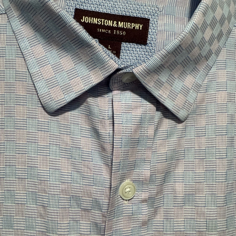 Johnston & Murphy Light Blue Patterned Men's Shirt